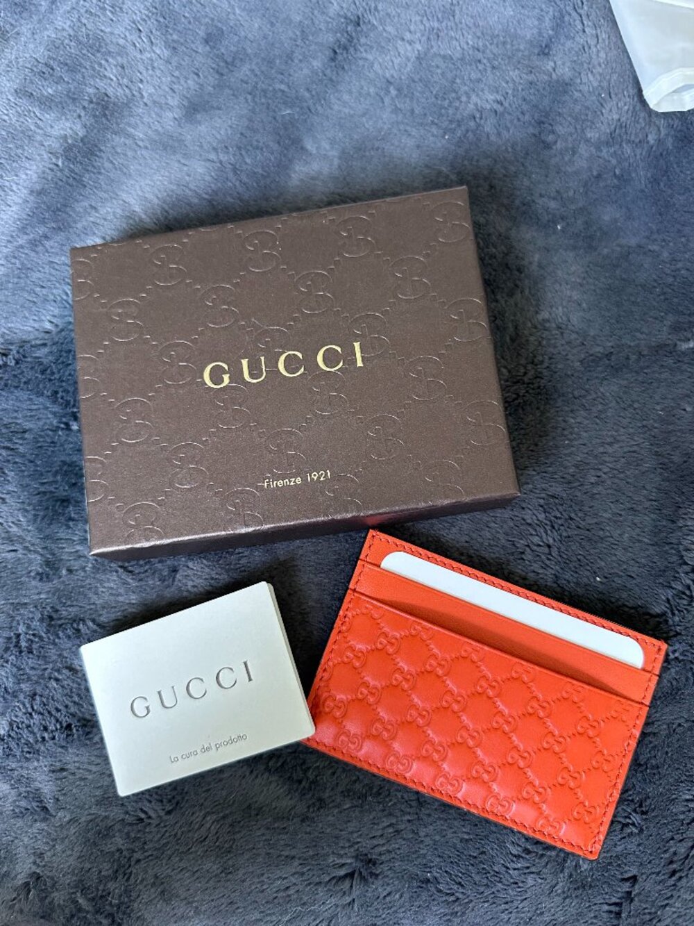 NWT: Gucci Monogrammed GG Cardholder - Orange
